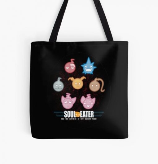 Soul Eater Anime Character Maka Soul Death The Kid Liz Patty Black Star Tsubaki All Over Print Tote Bag RB1204 product Offical Soul Eater Merch